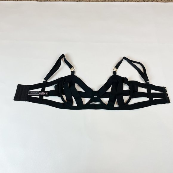 NWOT Victoria's Secret Bra 32DDD Unlined Balconet Strappy Banded Black - Picture 4 of 8